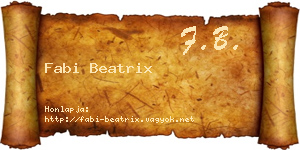 Fabi Beatrix névjegykártya